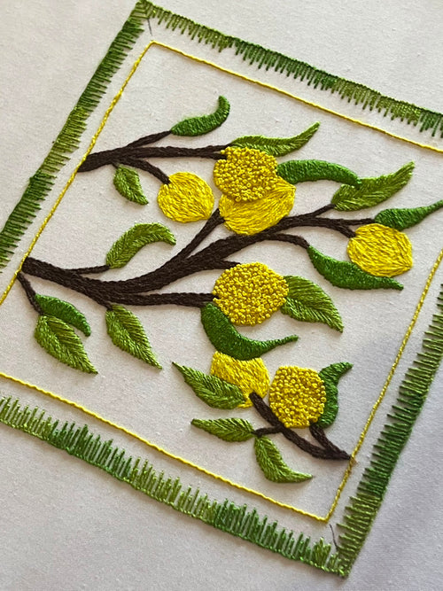 Les points de broderie du motif Citron