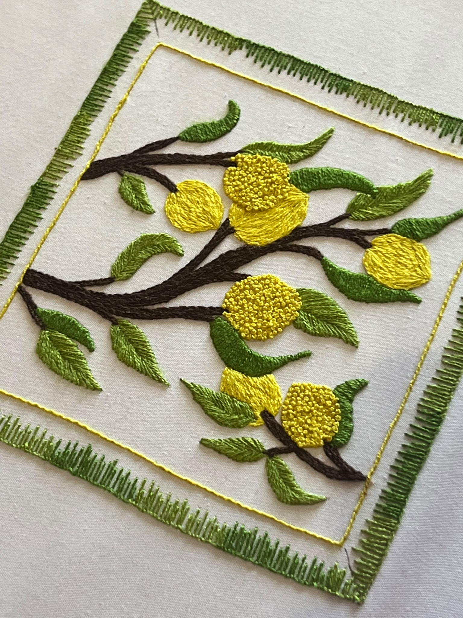 Les points de broderie du motif Citron