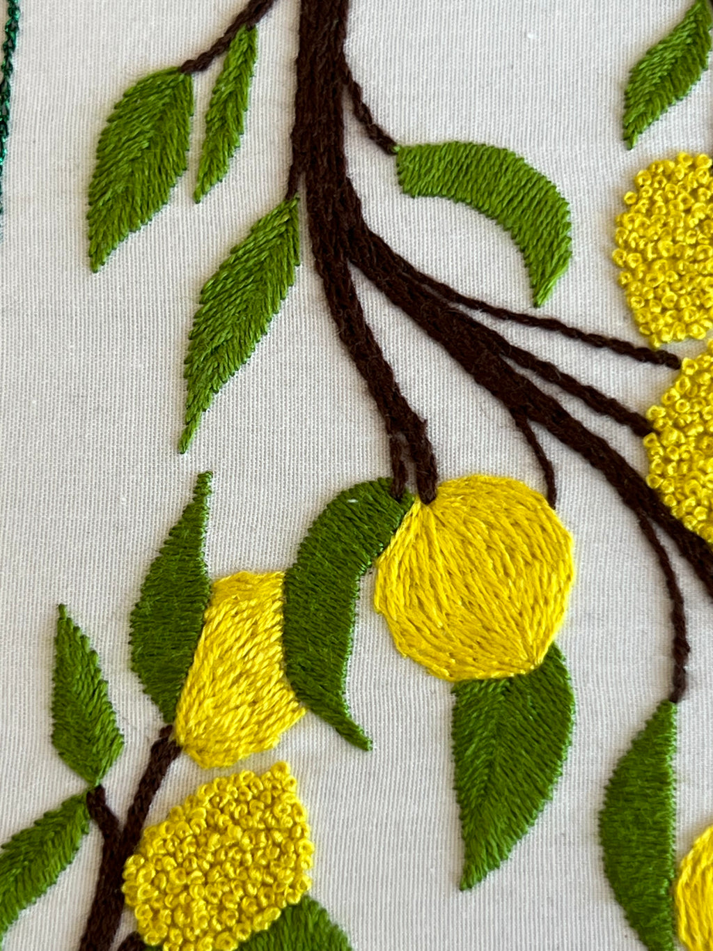 Kit de broderie Citron, tambour et matériel inclus