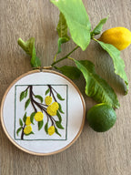 Kit broderie Citron Faïença, motif fruité et fournitures